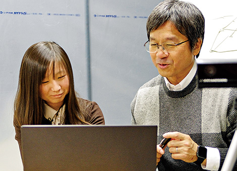 Prof. Fujita and a student